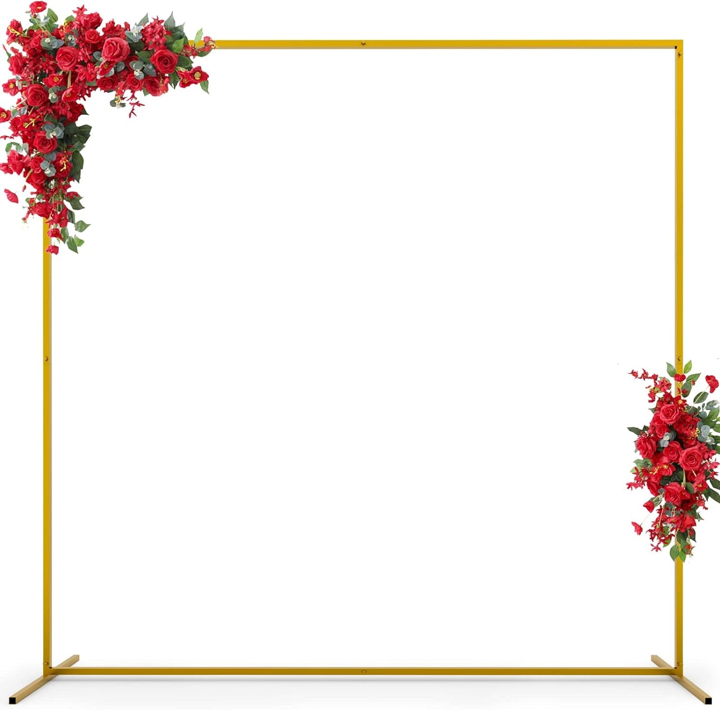 6.6FT x 6.6FT Gold Wedding Arches for Ceremony Rectangular Metal Balloon Arch Stand