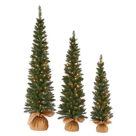 Pre-Lit Potted Christmas Trees 3' 4' 5'
