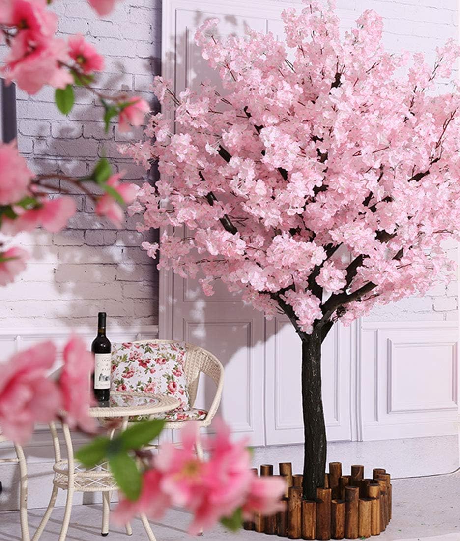 Artificial Cherry Blossom Trees Handmade Light Pink Tree with Base Indoor Outdoor