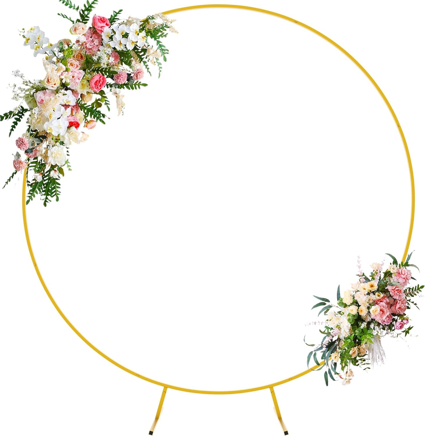 Round Backdrop Stand 7.2FT Circle Balloon Arch Frame Circle Backdrop Stand Gold Round Arch