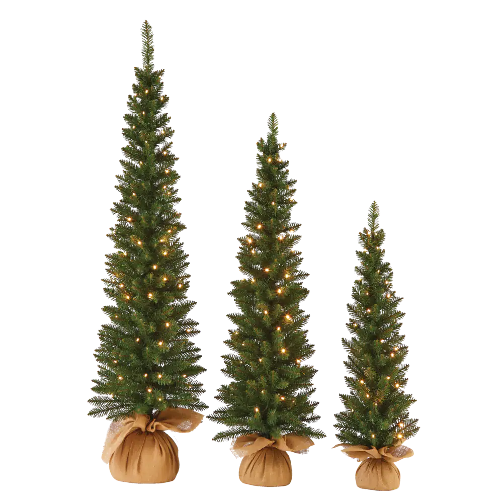 Pre-Lit Potted Christmas Trees 3' 4' 5'